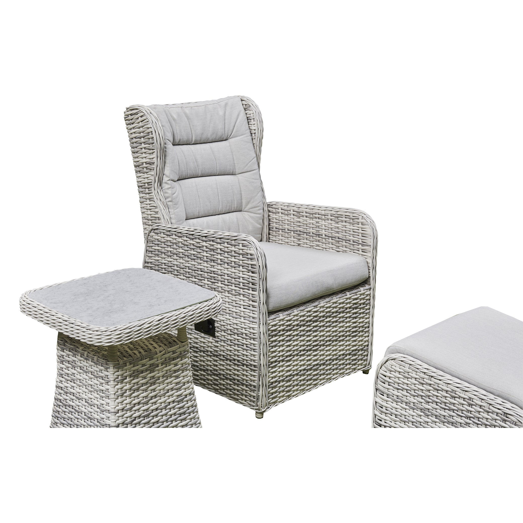 Outdoor - 5-Piece Reclining Lounge Set - Grey