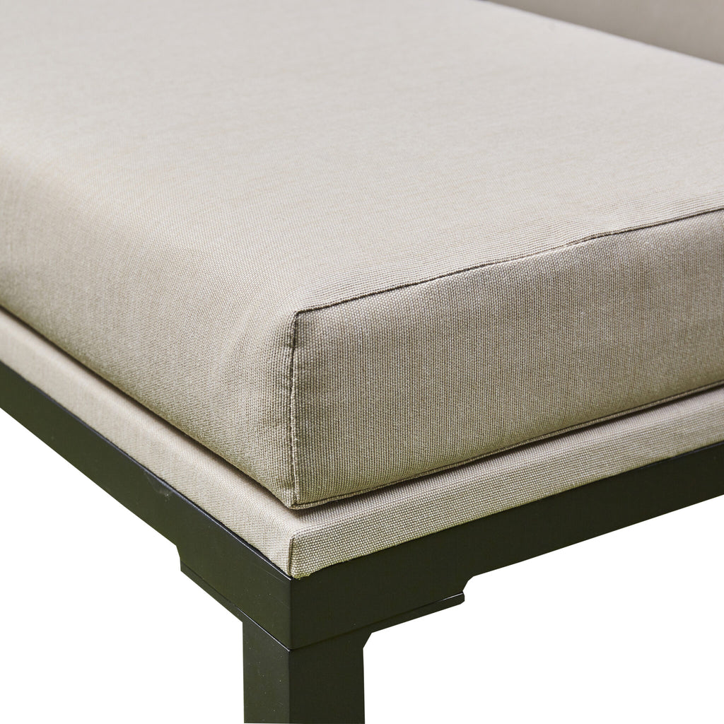 Outdoor - Corner Fabric Quilted Aluminium Firepit Dining Set - Grey or Biege Available