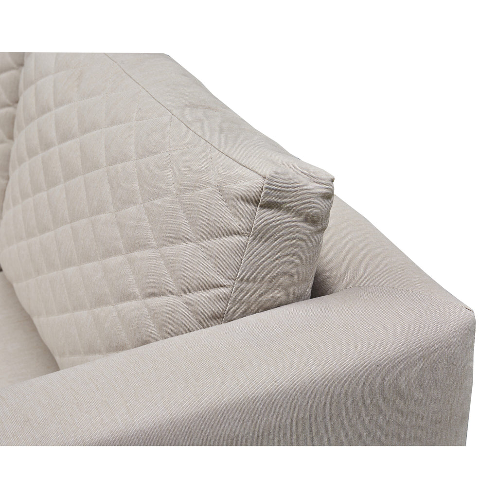 Outdoor - Corner Fabric Quilted Aluminium Firepit Dining Set - Grey or Biege Available