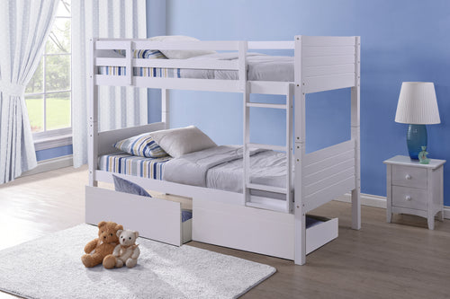 Bedford Bunk Bed - White - Single 3Ft - Drawer Option