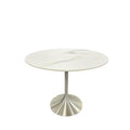 Bentley Round 90cm Ceramic Dining Table With Black or Chrome Legs - Top Available in Kasi Gold or Grey - Venice Chair Option