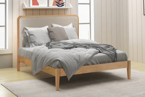 BRYNFORD Wooden Bed - Herringbone Oak