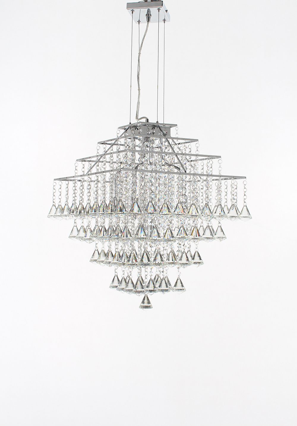 Parma Square hanging Light - Crystal - Availebla in 6, 10 or 12 Bulb