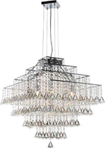 Load image into Gallery viewer, Parma Square hanging Light - Crystal - Availebla in 6, 10 or 12 Bulb
