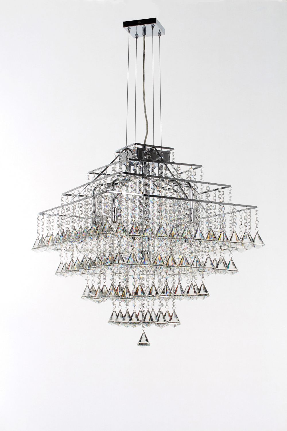 Parma Square hanging Light - Crystal - Availebla in 6, 10 or 12 Bulb