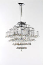 Load image into Gallery viewer, Parma Square hanging Light - Crystal - Availebla in 6, 10 or 12 Bulb
