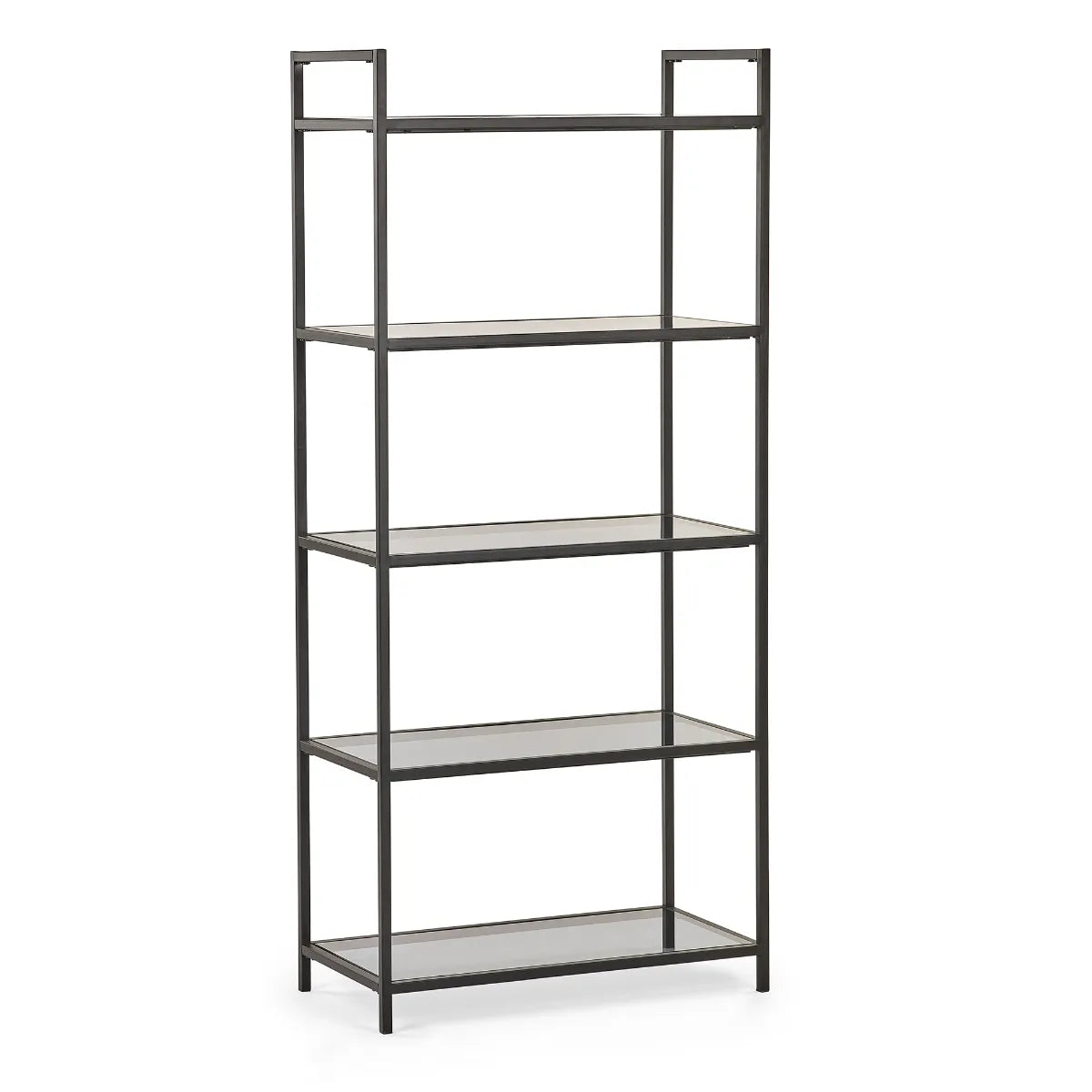 Chicago Tall Bookcase - Smoked Glass - 32cm D x 63cm W x 140cm H