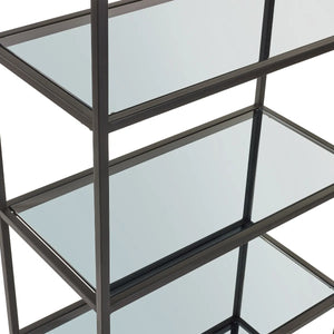 Chicago Tall Bookcase - Smoked Glass - 32cm D x 63cm W x 140cm H