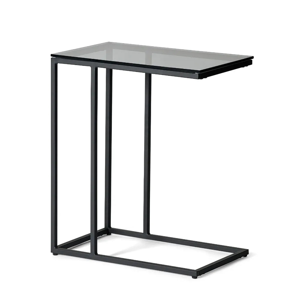 Chicago Drinks Table - Smoked Glass - 50cm D x 30cm W x 60cm H