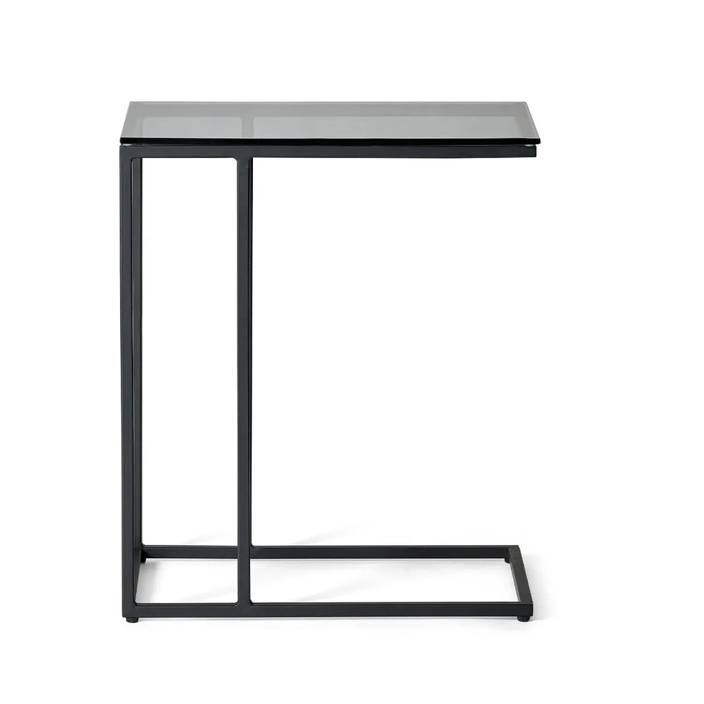 Chicago Drinks Table - Smoked Glass - 50cm D x 30cm W x 60cm H