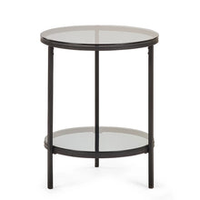 Load image into Gallery viewer, Chicago Circular Lamp Table - Smoked Glass - 45cm D x 45cm W x 55cm H
