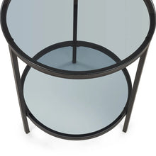 Load image into Gallery viewer, Chicago Circular Lamp Table - Smoked Glass - 45cm D x 45cm W x 55cm H
