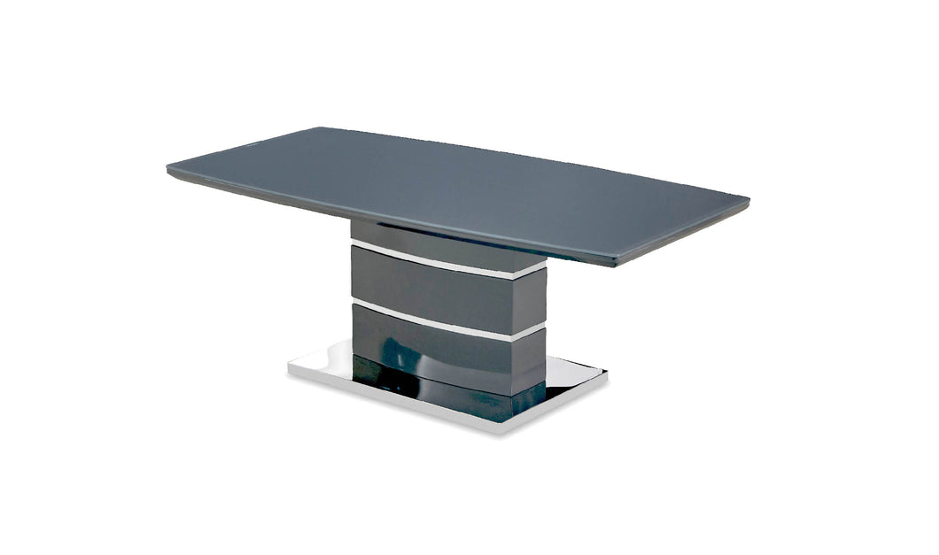 Milan Glass Coffee Table With Block Leg - 120 x 60(cm) - Available in White, Black, Grey or Cappuccino