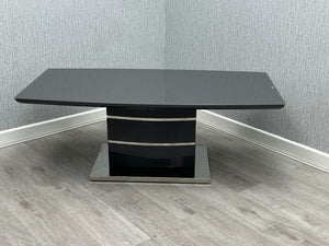 Milan Glass Coffee Table With Block Leg - 120 x 60(cm) - Available in White, Black, Grey or Cappuccino