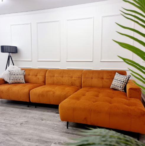 Oslo Cinema Sofa - Available in 2 or 3 Piece - Steel Grey, Burnt Orange, Marine Blue & Dark Suede (Bison Black)