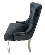 Load image into Gallery viewer, Chelsea (Chrome Legs) With Lion or Ring Knocker- Available in Cream, Black or Grey Plush
