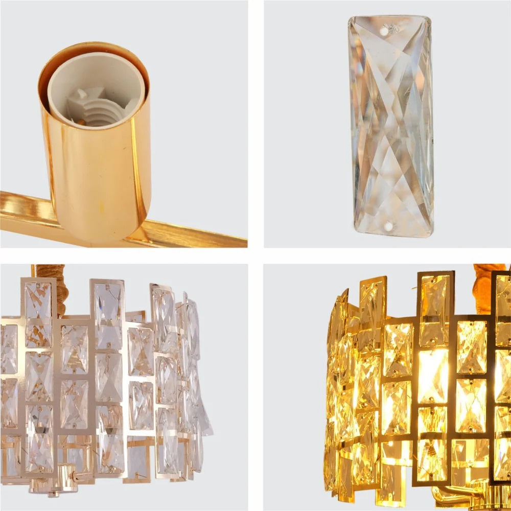 Saturn Coffin Stone Gold Metal Castle Type Chandelier Ceiling Light E14 Round or Island - Round 580 mm.  - Island or Round Shaped - 2 Size Options