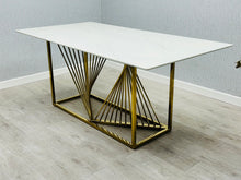 Load image into Gallery viewer, Amelia White Ceramic 180cm - Gold or Silver Frame - Matching Chair Option
