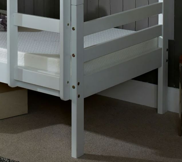 Durham Bunk Bed - White - Available in Single 2"6Ft or 3Ft