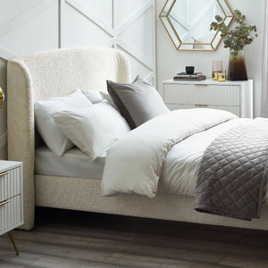 Eden Boucle Bed - Ivory - Available in Double or Kingsize