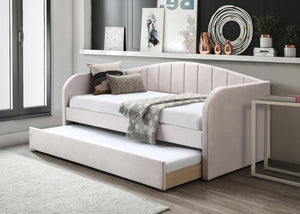 Furniture Boulevard Fabric Guest/Day Bed Frame - Pink, Blue or Grey