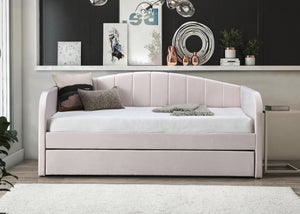 Furniture Boulevard Fabric Guest/Day Bed Frame - Pink, Blue or Grey