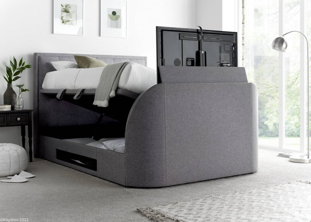 Fal TV Side Lift Storage Bed - Available in Grey or Slate - Double, KingSize & SuperKing Sizes