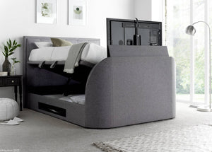 Appleton TV Storage Bed - Available in Grey or Slate - Double, KingSize & SuperKing Sizes