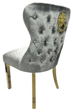 Load image into Gallery viewer, G-Lewis Dining Chair With Lion &amp; Gold Legs - Available in Light Grey or Mink
