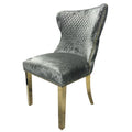 G-Lewis Dining Chair With Lion & Gold Legs - Available in Light Grey or Mink
