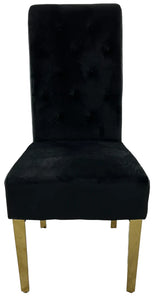 Luxury G-Lucy Chair (Ring Knocker/Gold Legs) - Available in Dark Grey, Cream or Black Plush