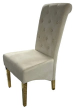 Load image into Gallery viewer, Luxury G-Lucy Chair (Ring Knocker/Gold Legs) - Available in Dark Grey, Cream or Black Plush
