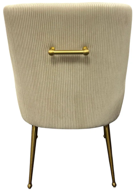 G-Milan Dark Grey Chair & Gold Legs - Available in Dark Grey or Ivory