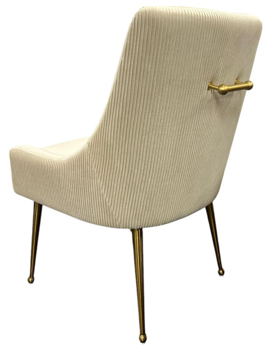 G-Milan Dark Grey Chair & Gold Legs - Available in Dark Grey or Ivory