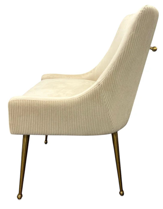 G-Milan Dark Grey Chair & Gold Legs - Available in Dark Grey or Ivory
