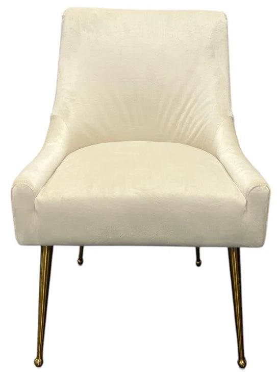 G-Milan Dark Grey Chair & Gold Legs - Available in Dark Grey or Ivory