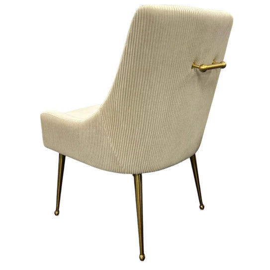 G-Milan Dark Grey Chair & Gold Legs - Available in Dark Grey or Ivory