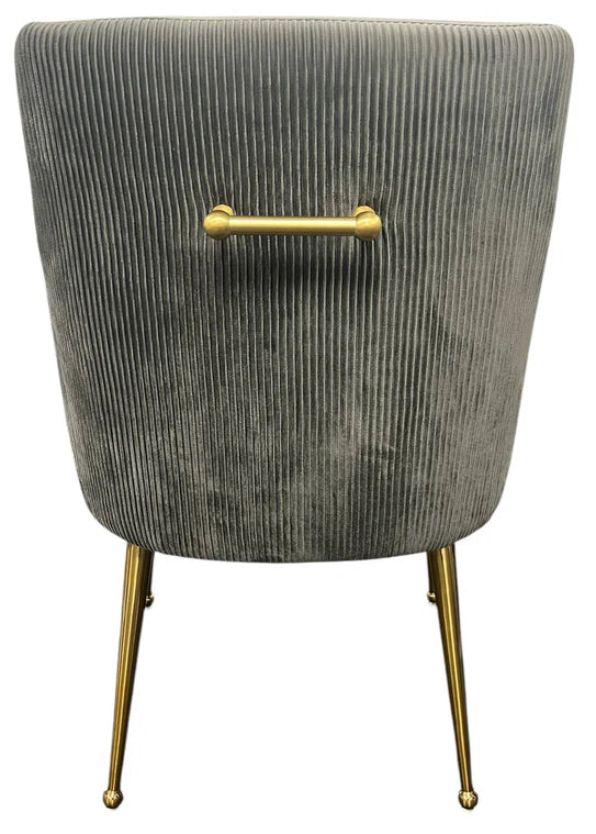 G-Milan Dark Grey Chair & Gold Legs - Available in Dark Grey or Ivory