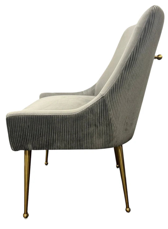 G-Milan Dark Grey Chair & Gold Legs - Available in Dark Grey or Ivory
