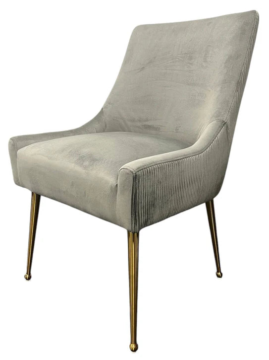 G-Milan Dark Grey Chair & Gold Legs - Available in Dark Grey or Ivory