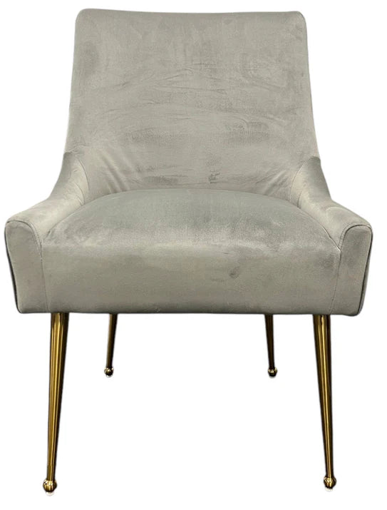 G-Milan Dark Grey Chair & Gold Legs - Available in Dark Grey or Ivory