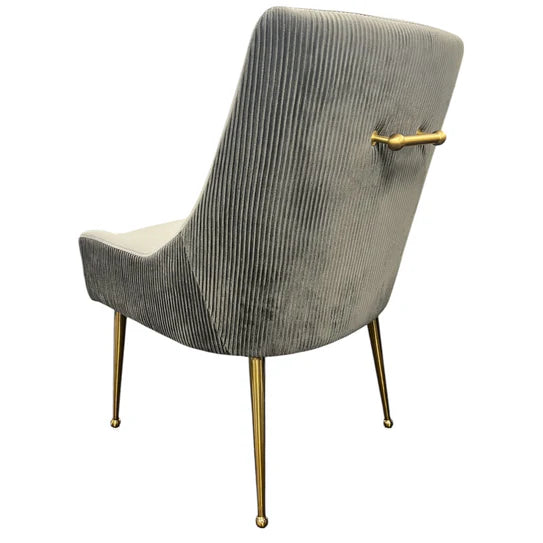 G-Milan Dark Grey Chair & Gold Legs - Available in Dark Grey or Ivory