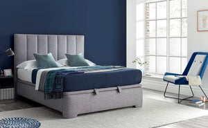 Medburn Storage Bed - Slate or Grey Colour Choice - Available in Double, Kingsize and SuperKing