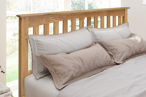 GLADSTONE Wooden Bed - Solid Natural Oak