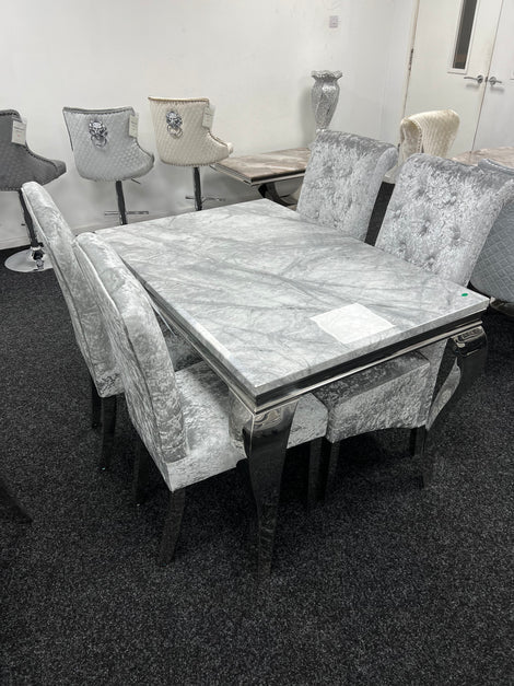 Lewis Stone Dining Table With Marble Design - Available in Multiple Sizes