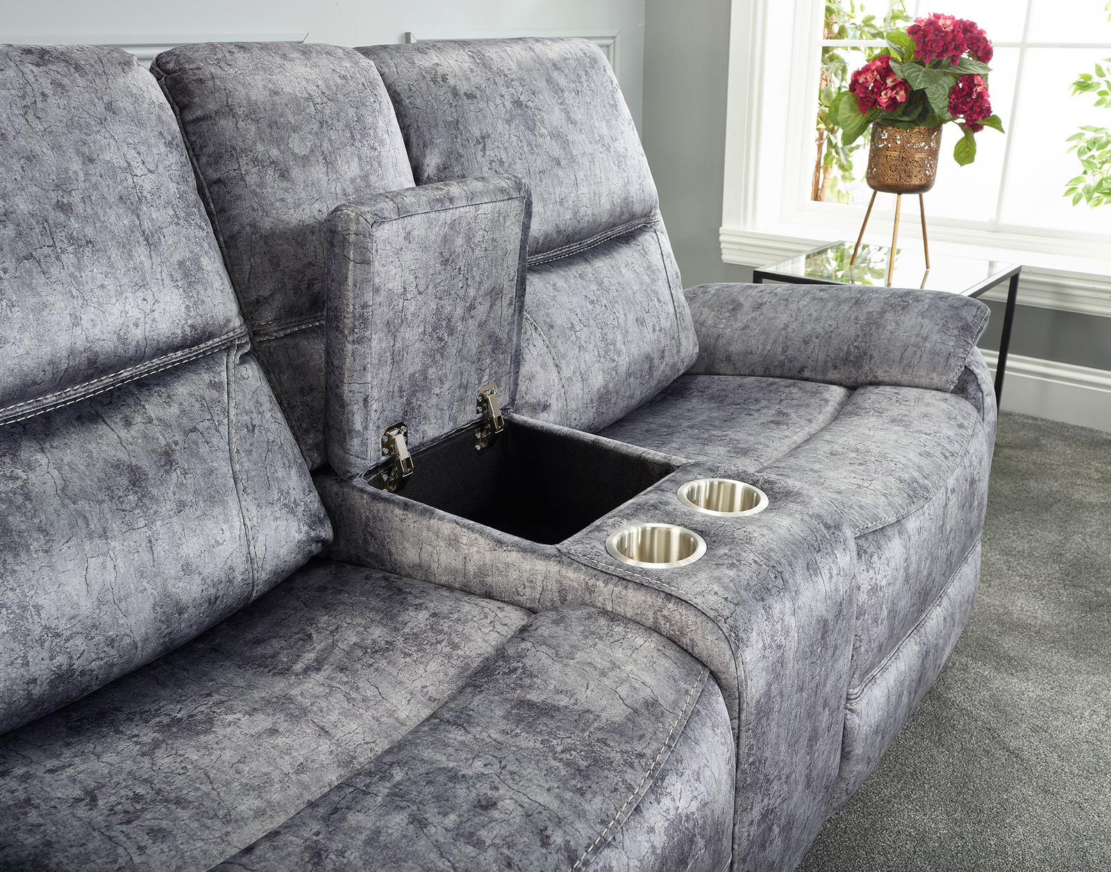 Designer Nico Sofa Set - Available in 3+2 - Colour Options Marble Grey or Marble Brown/Tan