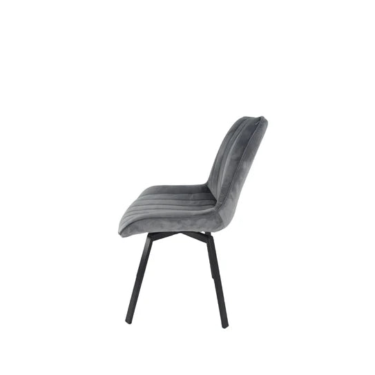 Roco 360º Dark Grey Chair - Available in Plush with Black Legs