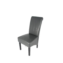 Load image into Gallery viewer, Designer Lucy Chair - PU or Crushed Velvet - Wooden or Chrome Legs - Available in Black, Cream or Dark Grey
