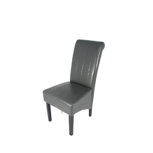 Designer Lucy Chair - PU or Crushed Velvet - Wooden or Chrome Legs - Available in Black, Cream or Dark Grey