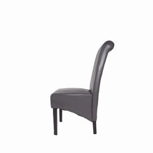 Load image into Gallery viewer, Designer Lucy Chair - PU or Crushed Velvet - Wooden or Chrome Legs - Available in Black, Cream or Dark Grey
